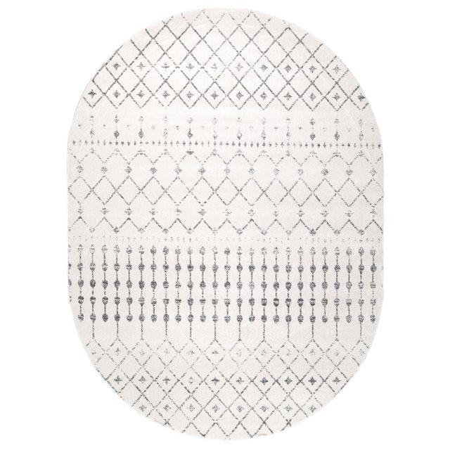 nuLOOM Moroccan Blythe Area Rug, 6' 7" x 9' Oval, Gray