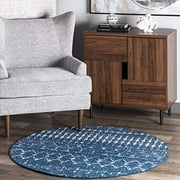 nuLOOM Moroccan Blythe Blue 5' x 8' Transitional Oval Rug