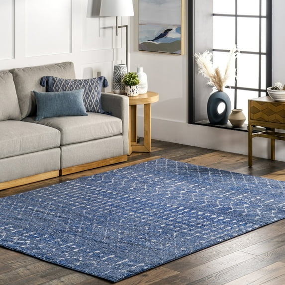 nuLOOM Moroccan Blythe Dark Blue 8' 10" x 12' Transitional Area Rug