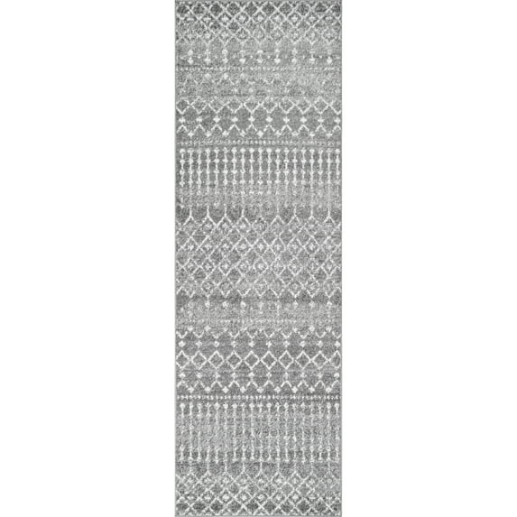 nuLOOM Moroccan Blythe Dark Grey 2' 6" x 16' Transitional Runner Rug