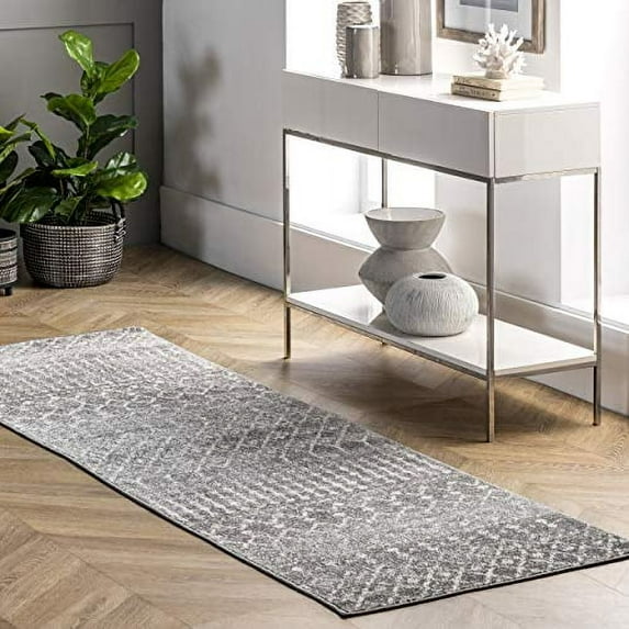 nuLOOM Moroccan Blythe Dark Grey 2' 8" x 12' Transitional Runner Rug