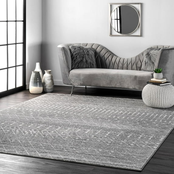 nuLOOM Moroccan Blythe Dark Grey 4' Transitional Square Rug