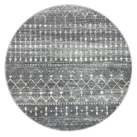 nuLOOM Moroccan Blythe Dark Grey 6' 7" x 9' Transitional Oval Rug
