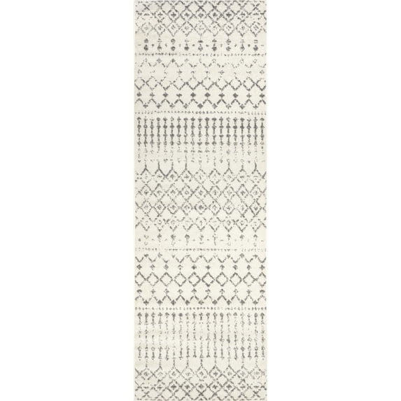 nuLOOM Moroccan Blythe Grey 2' x 6' Transitional Runner Rug