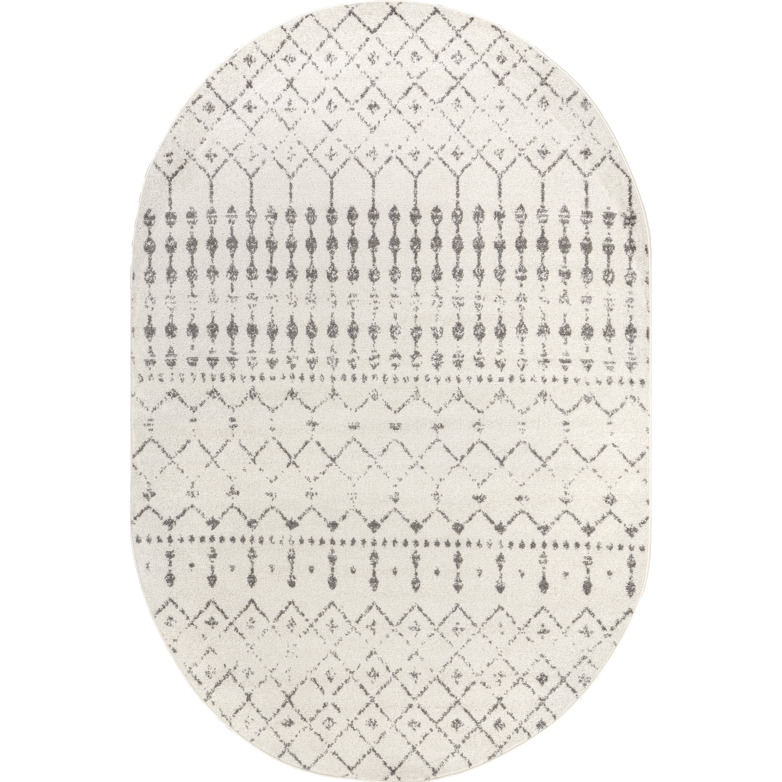 nuLOOM Moroccan Blythe Grey 4' x 6' Transitional Oval Rug