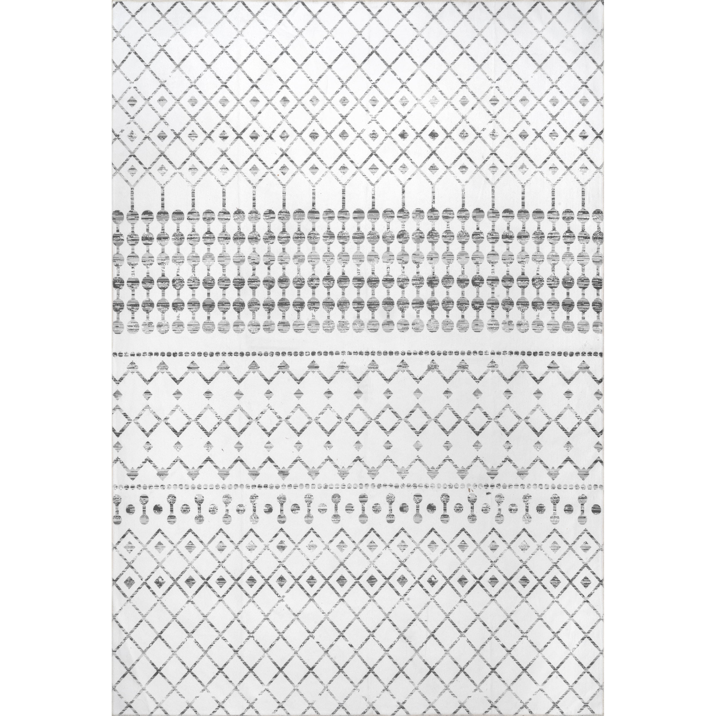 Eco-Friendly Reversible Gray Synthetic Area Rug, 3' x 5'