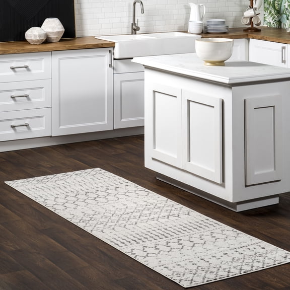 nuLOOM Moroccan Blythe Runner Rug, 2' 8" x 20', Gray