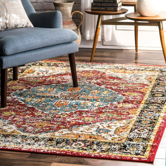 nuLOOM Muriel Medallion Indoor/Outdoor Area Rug, 6', Multi