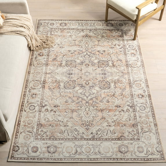 nuLOOM Green Haven Collection Mylah Recycled Cotton Machine Washable Area Rug, 5' x 8', Mylah Beige