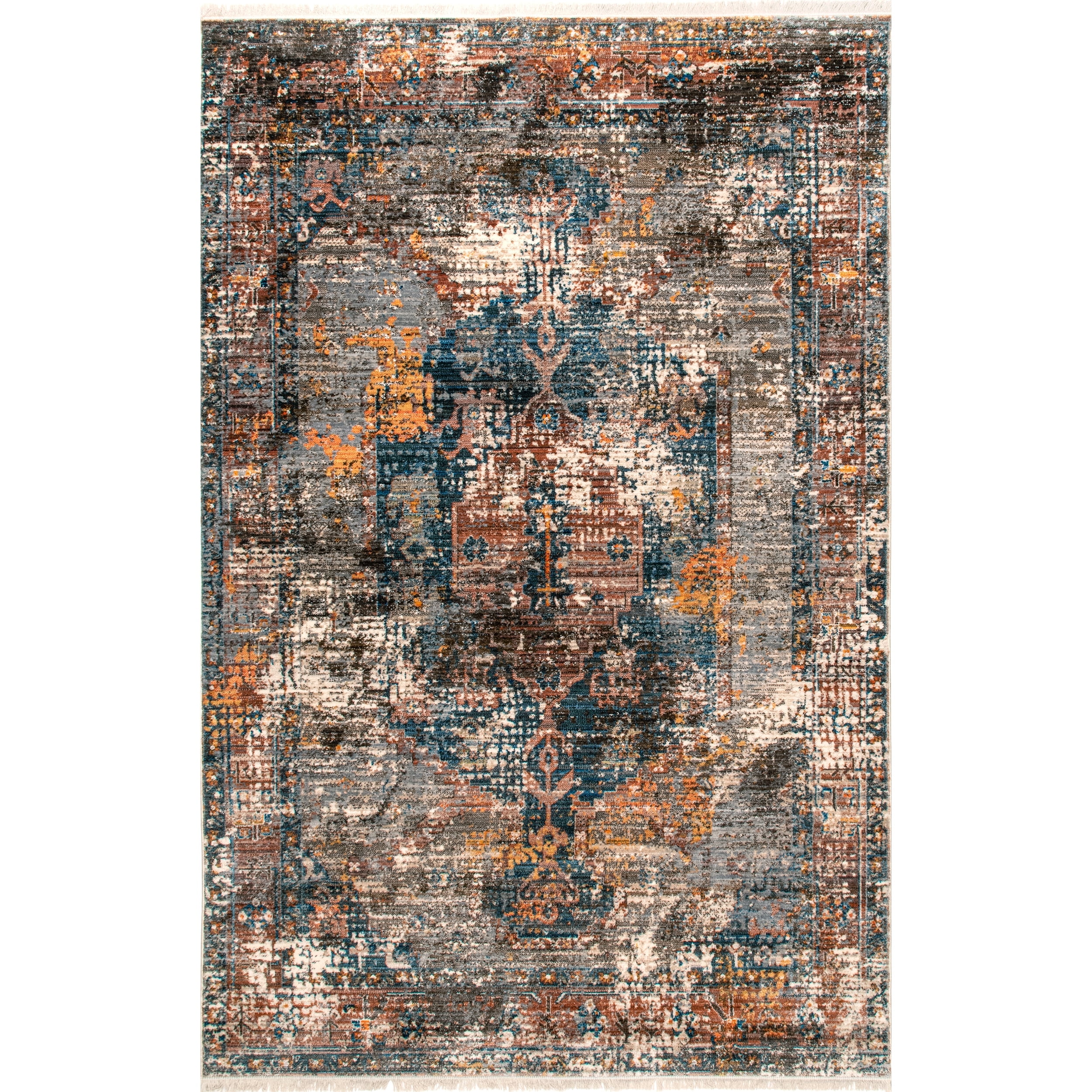 nuLOOM Mystic Vintage Medallion Area Rug, 5' x 7' 9", Rust