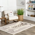 thumbnail image 1 of nuLOOM Naima Tiger Machine Washable Kids Accent Rug, 3' x 5', Ivory, 1 of 2