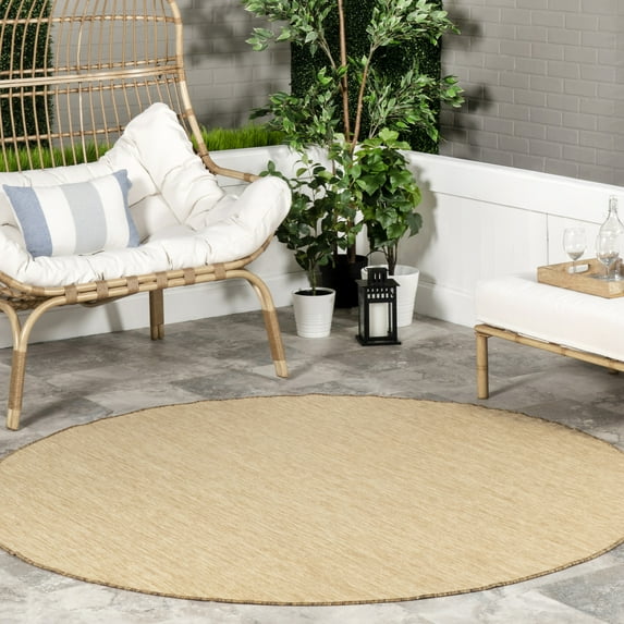 nuLOOM Nakia Transitional Indoor/Outdoor Area Rug, 8', Round, Nakia Brown
