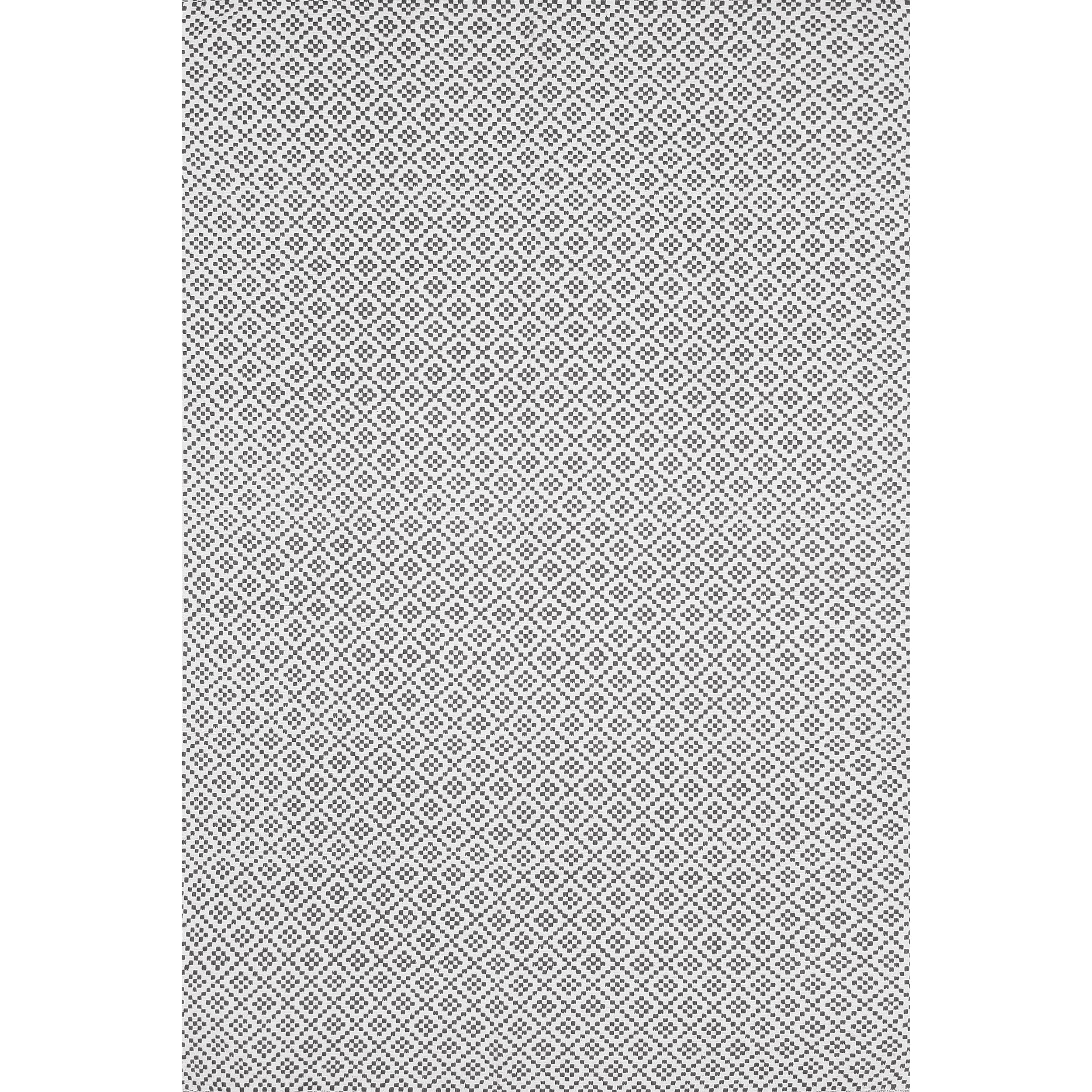 Handmade Tufted Cotton Geometric Rug in Gray - Easy Care