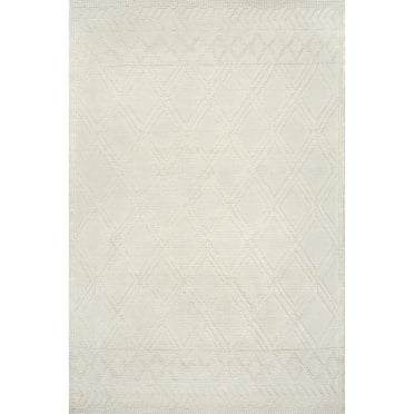 nuLOOM Natti Contemporary Trellis Wool Area Rug, 4' x 6', Ivory