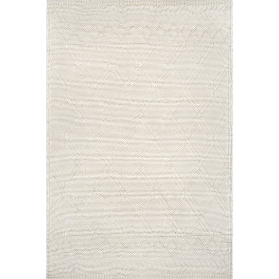 nuLOOM Natti Contemporary Trellis Wool Area Rug, 4' x 6', Ivory