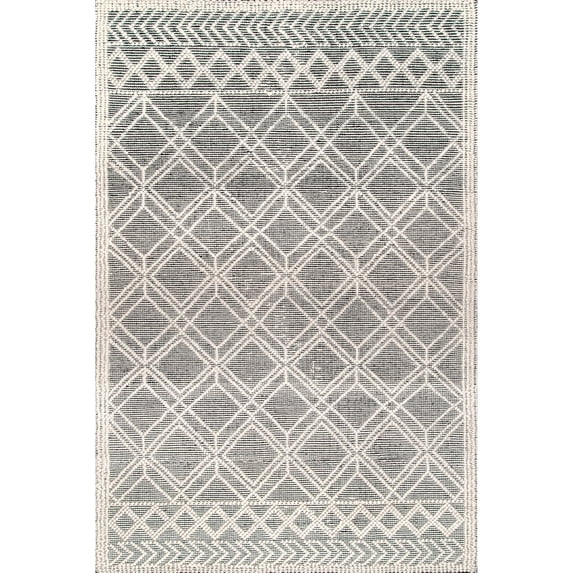 nuLOOM Natti Contemporary Trellis Wool Area Rug, 6' x 9', Gray
