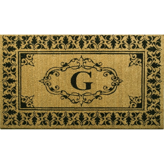 nuLOOM Natura Monogrammed Indoor/Outdoor Welcome Door Mat Accent Rug, 2' 6" x 4', Letter G