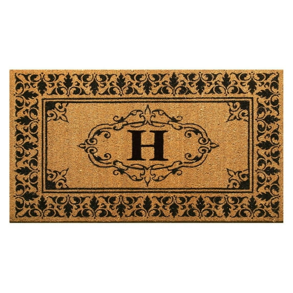nuLOOM Natura Monogrammed Indoor/Outdoor Welcome Door Mat Accent Rug, 2' 6" x 4', Letter H