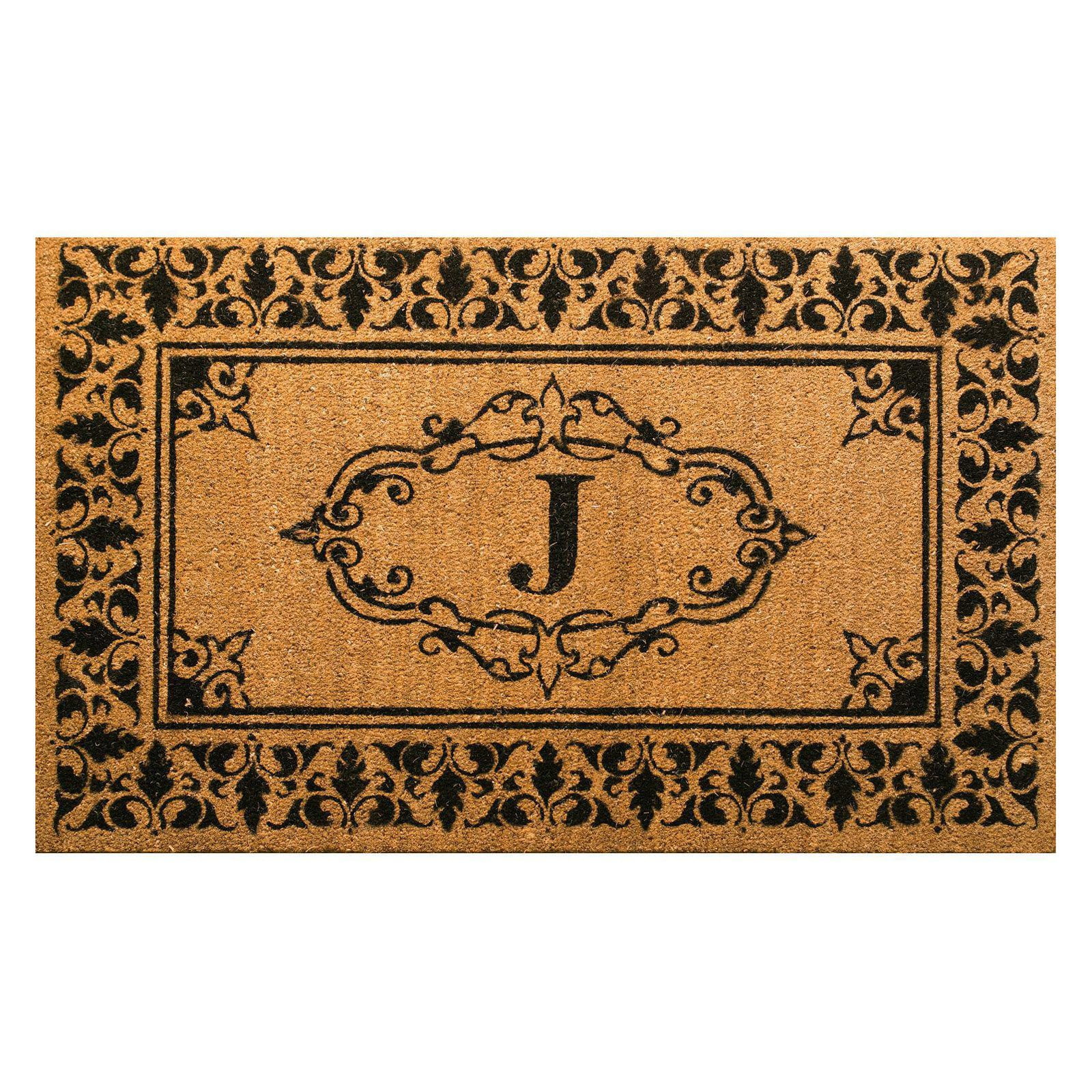 nuLOOM Natura Monogrammed Indoor/Outdoor Door Mat Accent Rug, 2