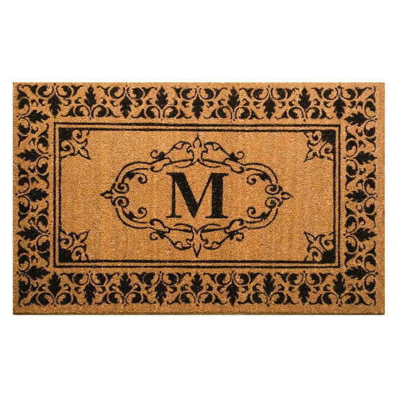 nuLOOM Natura Monogrammed Indoor/Outdoor Welcome Door Mat Accent Rug, 2' 6" x 4', Letter M