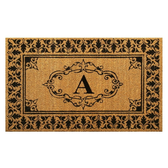 nuLOOM Natura Monogrammed Indoor/Outdoor Welcome Door Mat Area Rug, 3' x 6', Letter A