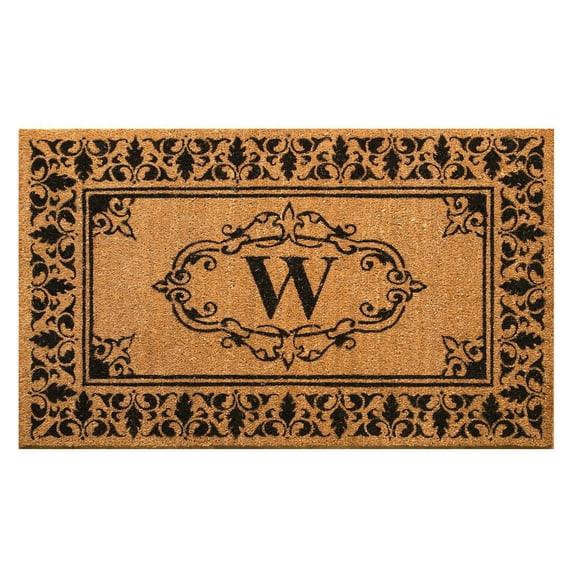nuLOOM Natura Monogrammed Indoor/Outdoor Welcome Door Mat Area Rug, 3' x 6', Letter W