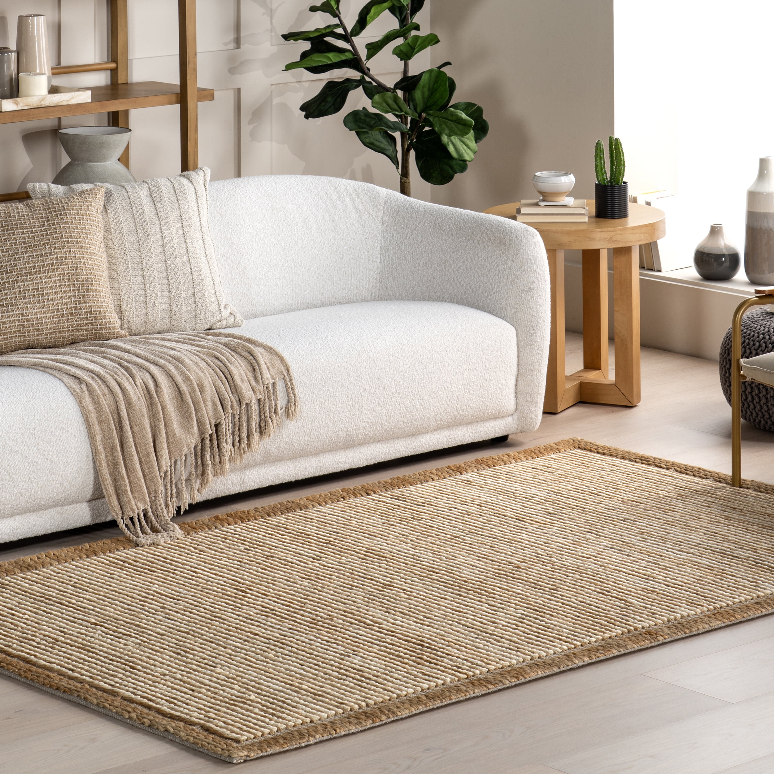 Handmade Ivory Jute Rectangular Area Rug, 9' x 12'