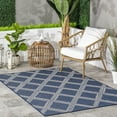 thumbnail image 1 of nuLOOM Naya Moroccan Trellis Indoor/Outdoor Area Rug, 6' 7" x 9', Navy, 1 of 9