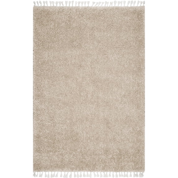 nuLOOM Neva Modern Tasseled Shag Beige 2' x 3' Modern Area Rug