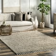 thumbnail image 1 of nuLOOM Neva Modern Tasseled Shag Beige 6' 7" x 9' Modern Area Rug, 1 of 9