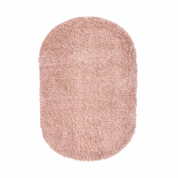 nuLOOM Neva Modern Tasseled Shag Blush 4' x 6' Modern Oval Rug