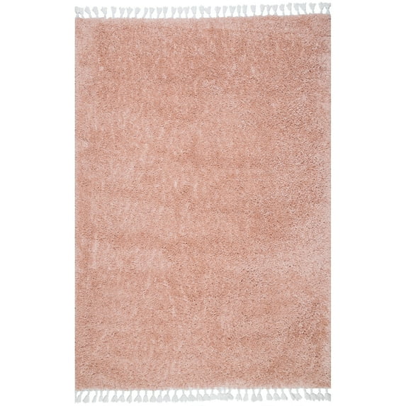 nuLOOM Neva Modern Tasseled Shag Blush 5' Modern Square Rug