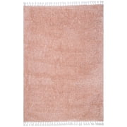 nuLOOM Neva Modern Tasseled Shag Blush 6' 7" x 9' Modern Area Rug