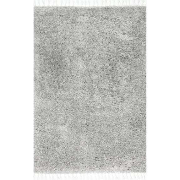 nuLOOM Neva Modern Tasseled Shag Grey 5' 3" x 7' 7" Modern Area Rug