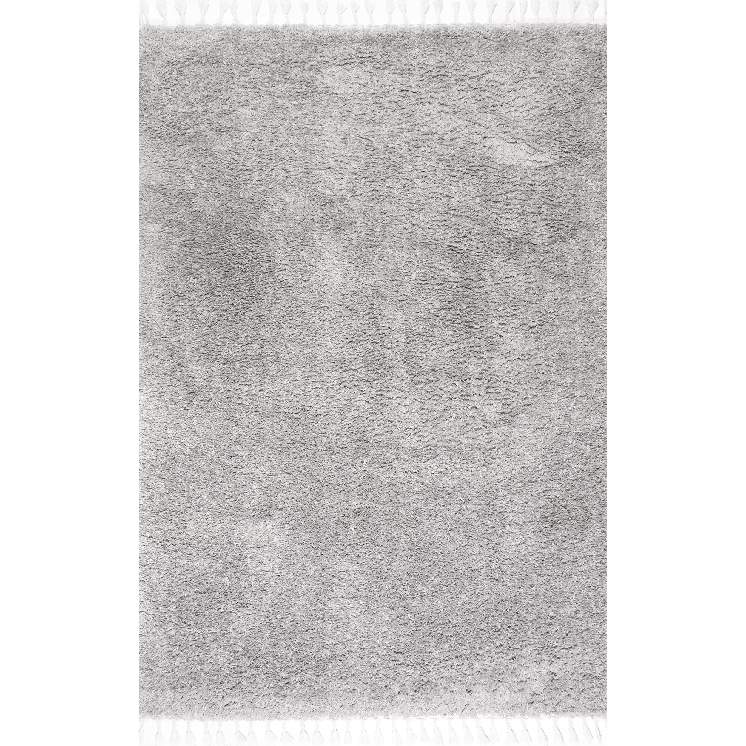 nuLOOM Neva Modern Tasseled Shag Grey 6' 7" x 9' Modern Area Rug