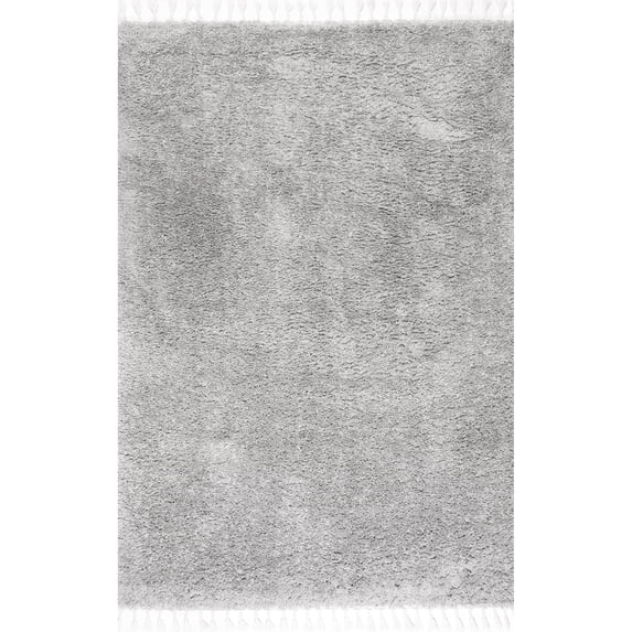 nuLOOM Neva Modern Tasseled Shag Grey 7' 10" x 10' 10" Modern Area Rug
