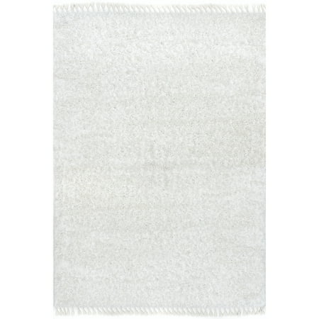 nuLOOM Neva Modern Tasseled Shag Ivory 2' x 3' Modern Area Rug