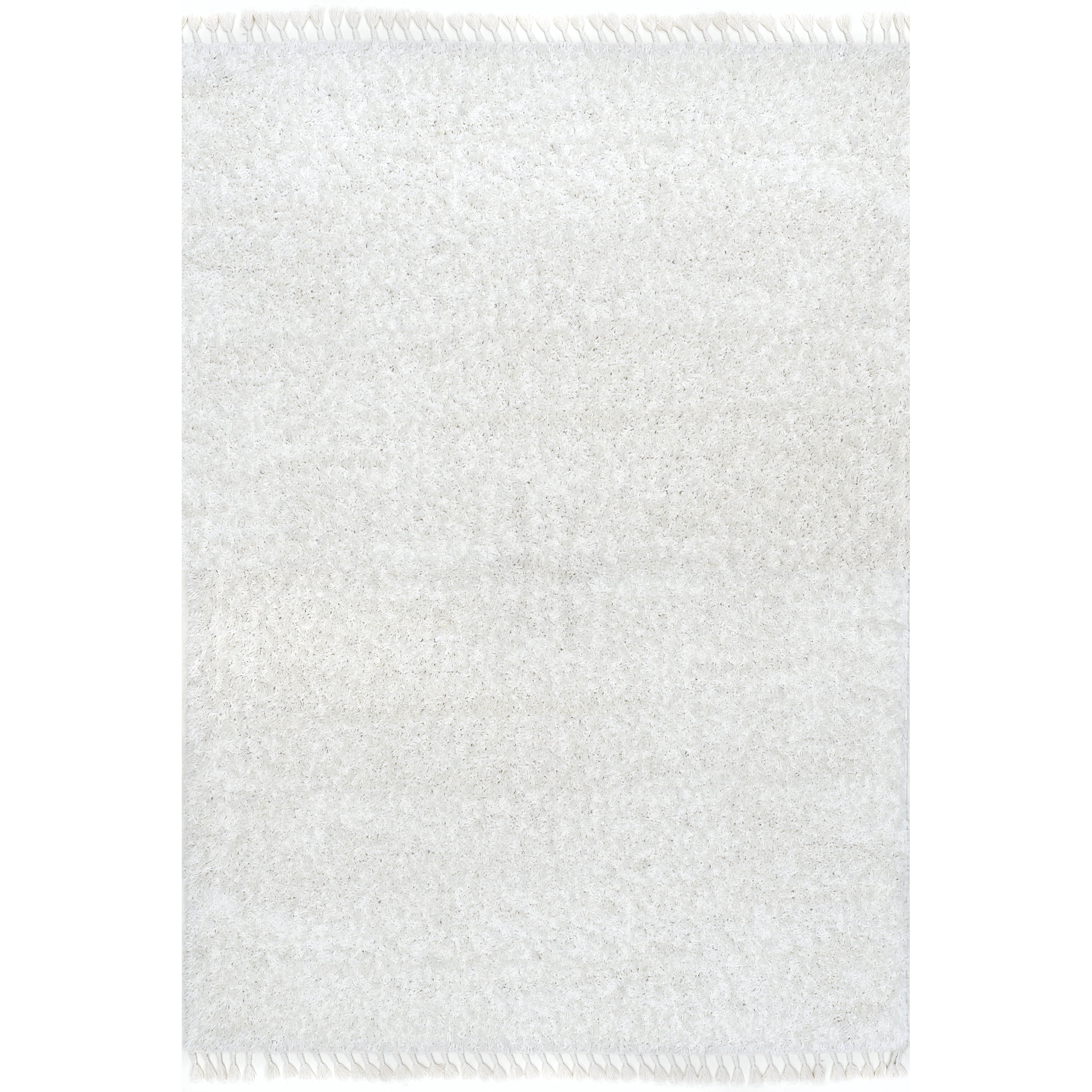 nuLOOM Neva Modern Tasseled Shag Ivory 3' x 5' Modern Area Rug