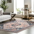 thumbnail image 1 of nuLOOM Nevaeh SpinClean Machine Washable Bohemian Medallion Area Rug, 2' x 3', Nevaeh Dark Blue, 1 of 12