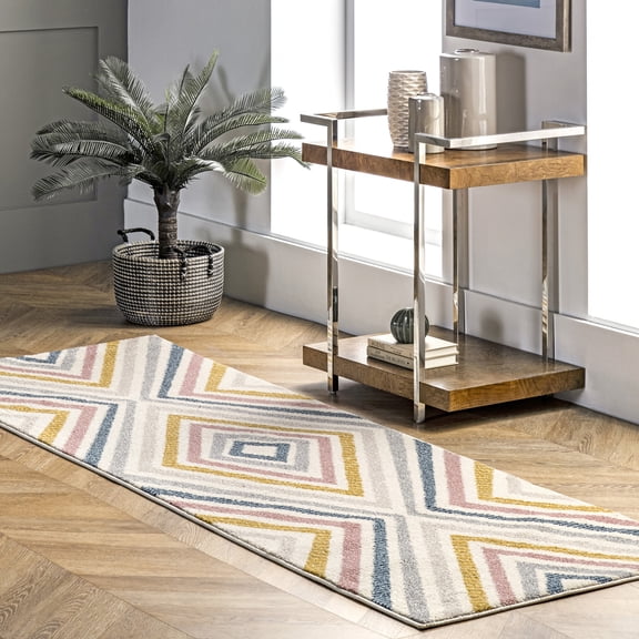 nuLOOM Neveah Contemporary Chevron Area Rug, 2' 8" x 8', Runner, Neveah Beige