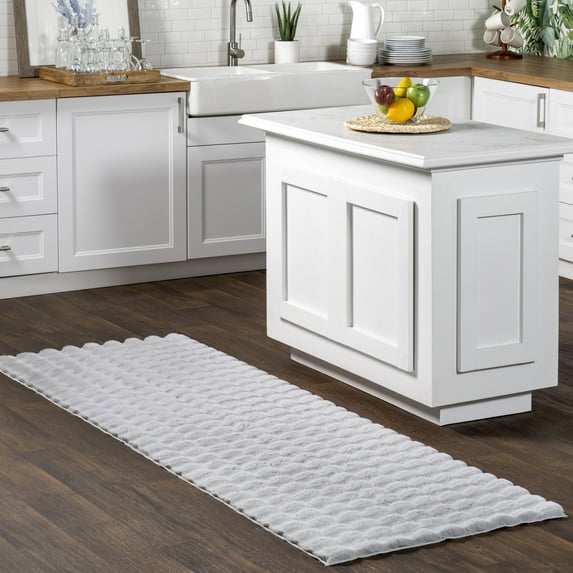 nuLOOM Nia SuperiorWash Tile Faux Rabbit Machine Washable Area Rug, 2' 6" x 8', Runner, Nia Silver