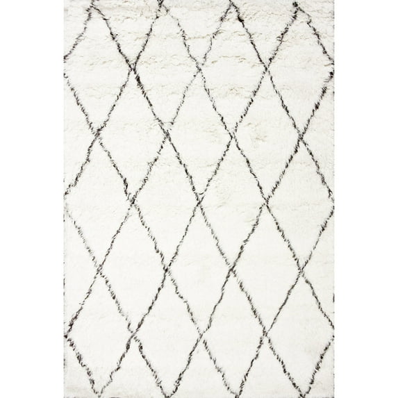 nuLOOM Nida Plush Shag Area Rug, 5' x 7', Ivory
