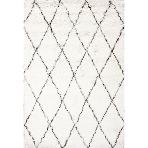 nuLOOM Nida Plush Shag Area Rug, 8' x 10', Ivory