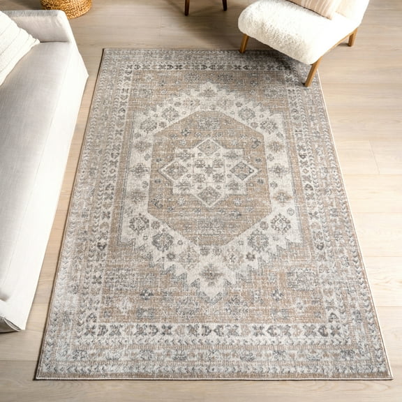nuLOOM Nidia Tradtional Vintage Area Rug, 9' x 12', Nidia Beige