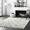 thumbnail image 1 of nuLOOM Nieves Moroccan Diamond Tassel Area Rug, 4' x 4', Square, Nieves Off-white, 1 of 9