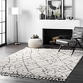 thumbnail image 1 of nuLOOM Nieves Moroccan Diamond Tassel Area Rug, 6' 7" x 9', Nieves Off-white, 1 of 9