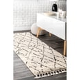 thumbnail image 1 of nuLOOM Nieves Moroccan Diamond Tassel Area Rug, 2' 6" x 10', Runner, Nieves Off-white, 1 of 9
