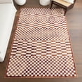 thumbnail image 1 of nuLOOM Nikita Faded Geometric Machine Washable Area Rug, 4' x 6', Brick, 1 of 9