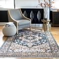thumbnail image 1 of nuLOOM Nina Distressed Medallion Area Rug, 6' 7" x 9' 4", Blue, 1 of 4