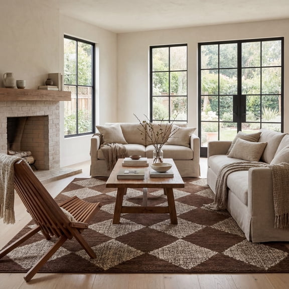 nuLOOM Nivora Tufted Diamond Area Rug, 5' x 8', Light Brown